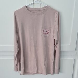 Ivory Ella Blush Long Sleeve Tee with Elephant Pocket